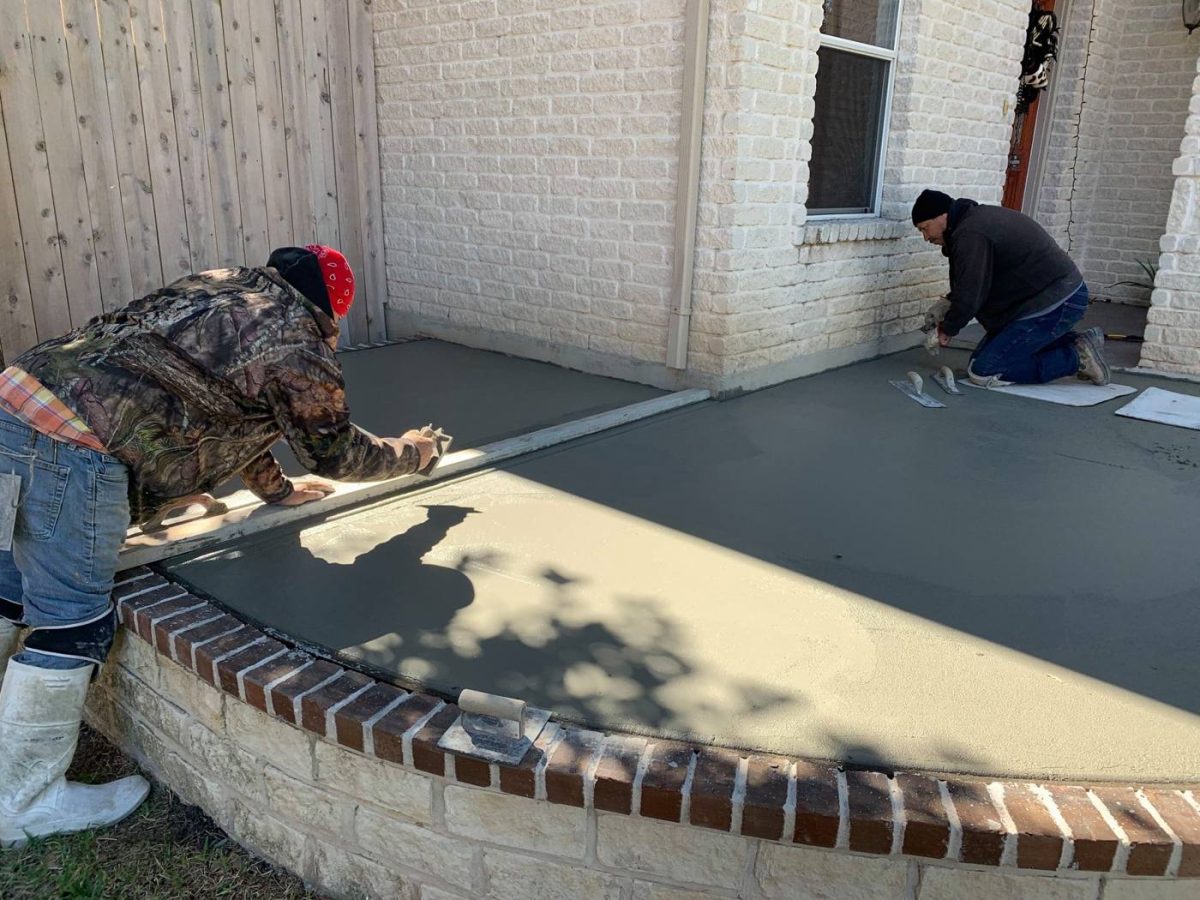 Front Porch Expansion in Stone, Brick and Concrete