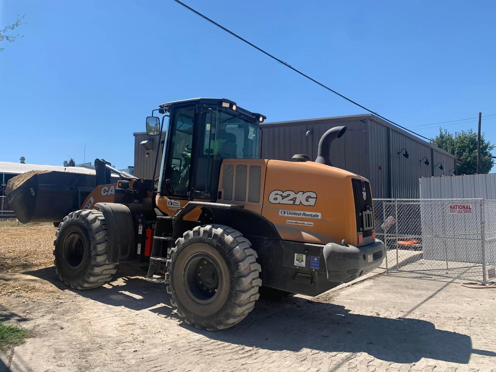 1,2,3 Concrete wheel loader on a commercial jobsite