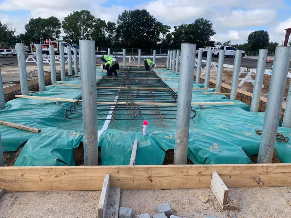 TxDOT facility forms and steel ready for inspection
